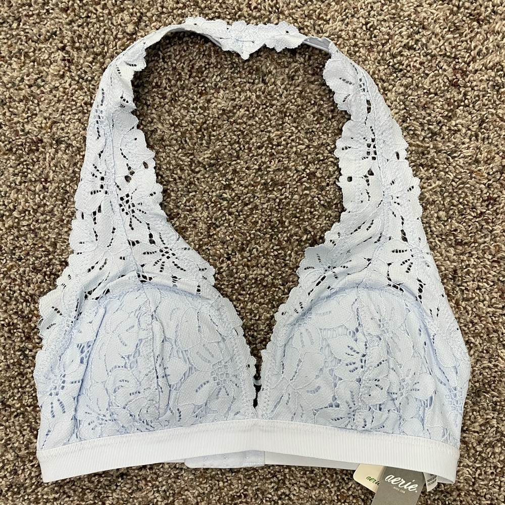NWT aerie XS Light Blue Lace Bralette/Bandeau